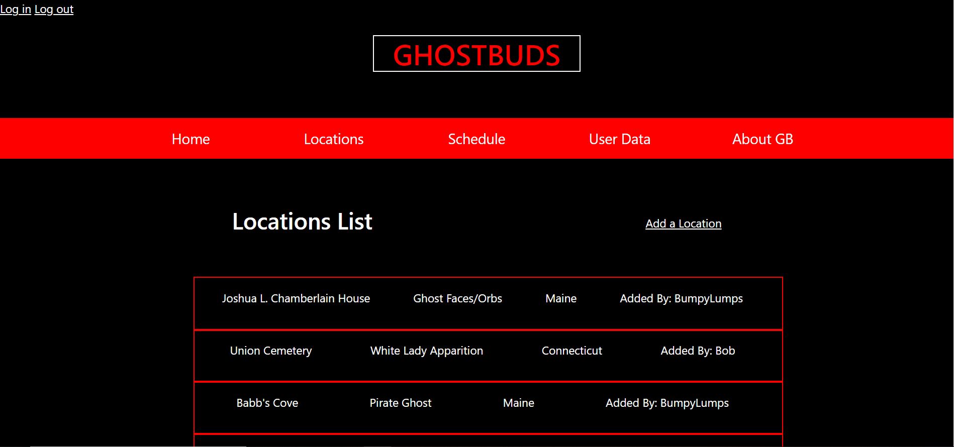 Ghost Buds locations page