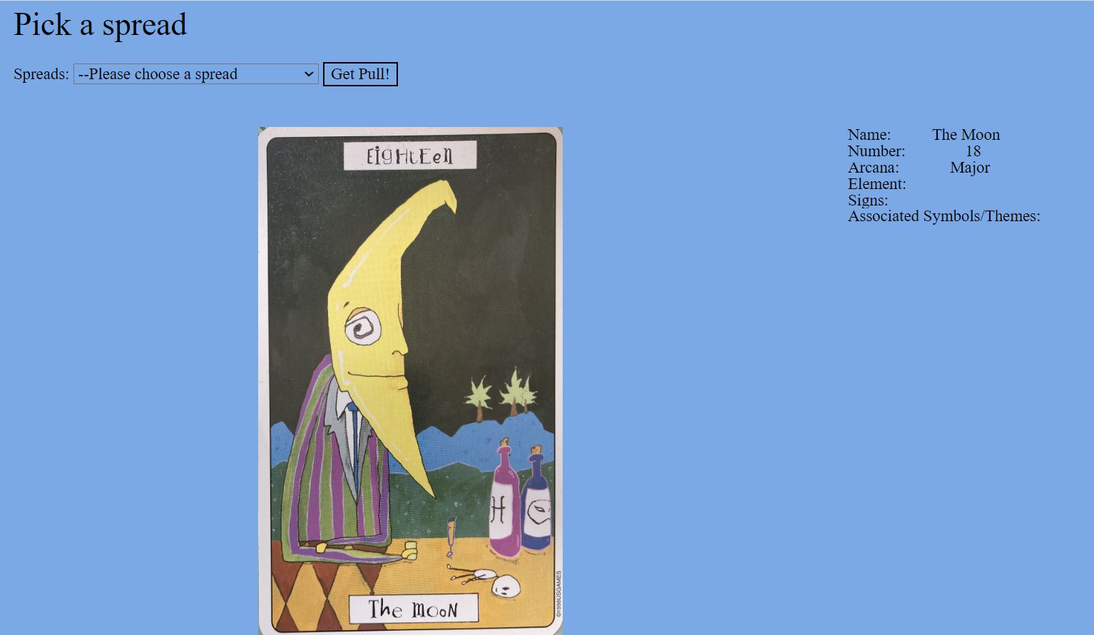 Tarot Bumps landing page